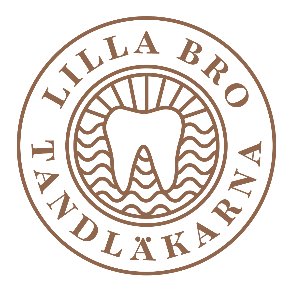 lillabro_vitbakgrund_webb Lilla Bro tandläkarna logo, med en stiliserad tand, vågor av vatten och en bro